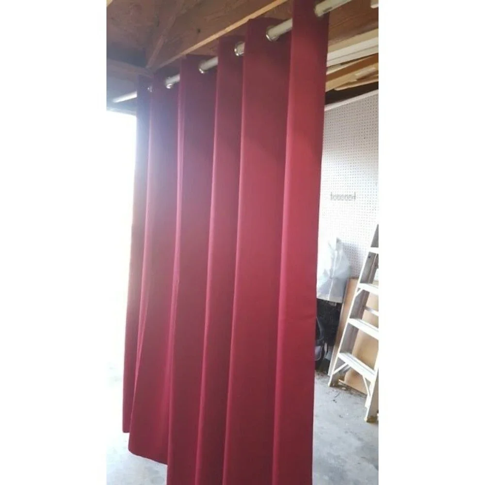 2 Red Satin Curtains